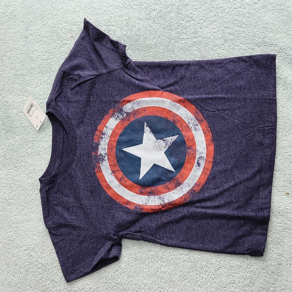 Captain America short sleeve t-shirt.  Size 2T, distressed navy color